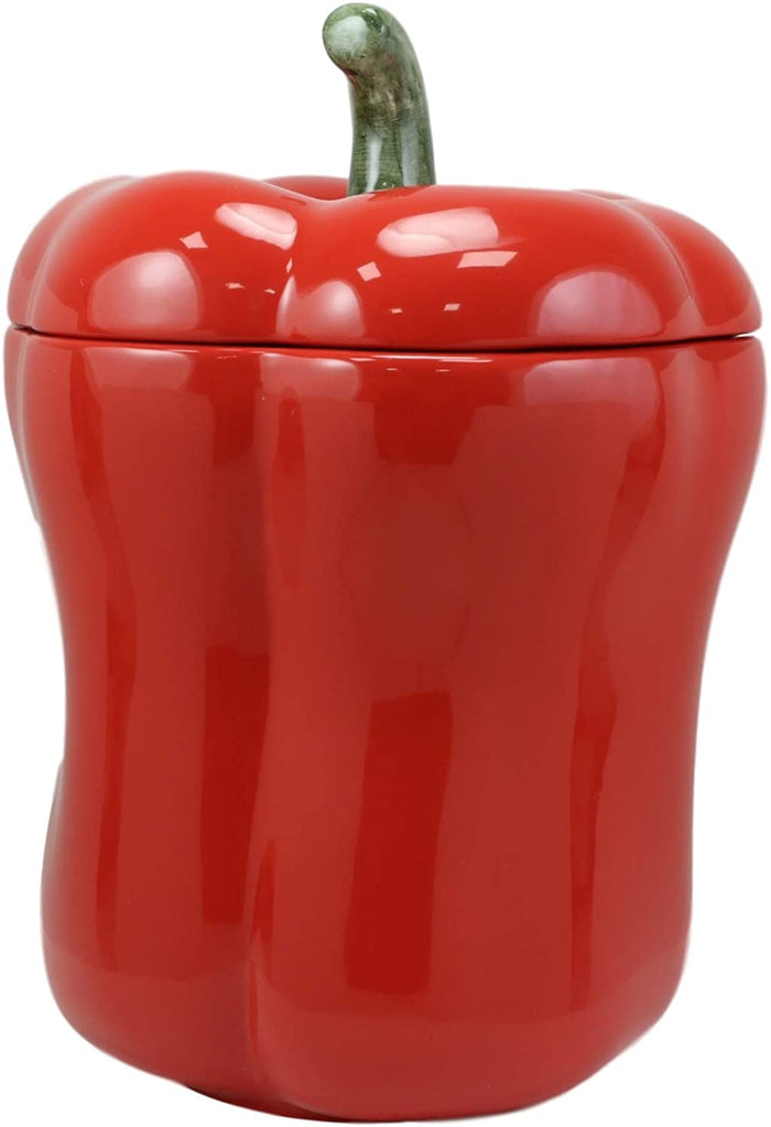 Ebros Gift Ebros 10" H Ceramic Whole Bell Pepper Vegetable Canister Container Jar With Lid