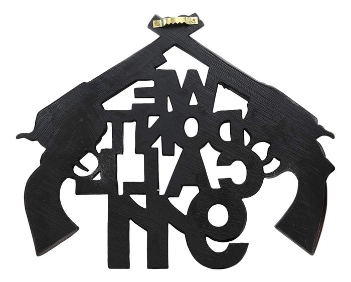 Ebros Gift Ebros 11.5"W Wild West We Dont Call 911 Dual Six Shooter Guns With Bullets Wall Decor