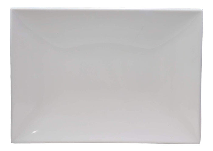 Ebros Gift Ebros 11.5" White Large Modern Serving Plate Entrees Serveware Platter SET OF 2