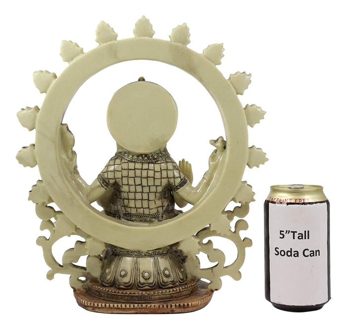 Ebros Gift Ebros 11.75" Tall Hindu Vastu Supreme God Nataraja Ganesha Chaturthi On Lotus Throne With Mouse And Arch Ring Of Fire Statue Ganapati Elephant Deity Patron Of Success Arts And Wisdom Hinduism