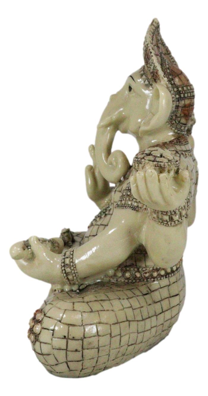 Ebros Gift Ebros 11" Tall Hindu Ganesha In Meditation Holding Bowl Conch And Lotus Statue