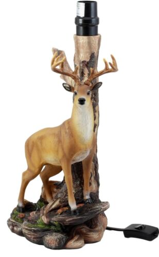 Ebros Gift Ebros 12 Point Whitetail Deer Buck Desktop Table Lamp With Shade Wild Life