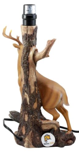 Ebros Gift Ebros 12 Point Whitetail Deer Buck Desktop Table Lamp With Shade Wild Life