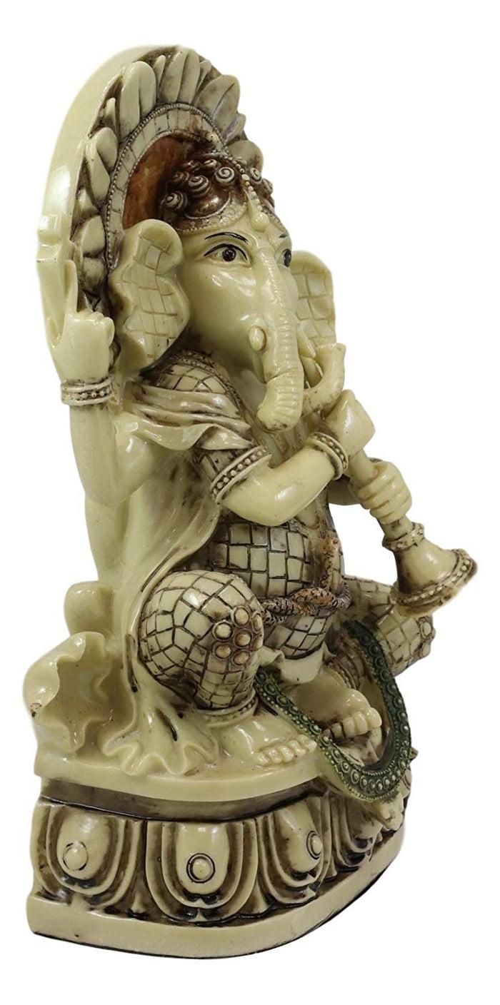 Ebros Gift Ebros 12" Tall Hindu God Ganesha Playing Shehnai Flute Statue Figurine