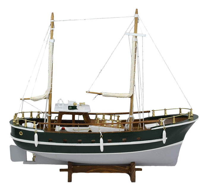 Ebros Gift Ebros 13.5"H Yate Del Cantabrico Cantabrian Yacht Boat Model With Base Stand