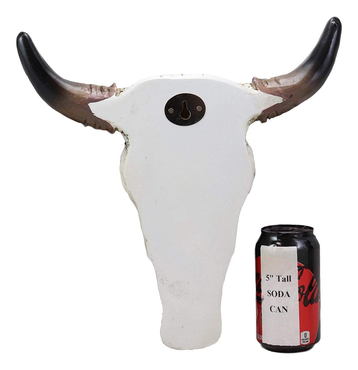 Ebros Gift Ebros 13" High Steer Bison Buffalo Bull Cow Skull Head With Horns Wall Mount Decor With Tooled Southwestern Cross Pattern