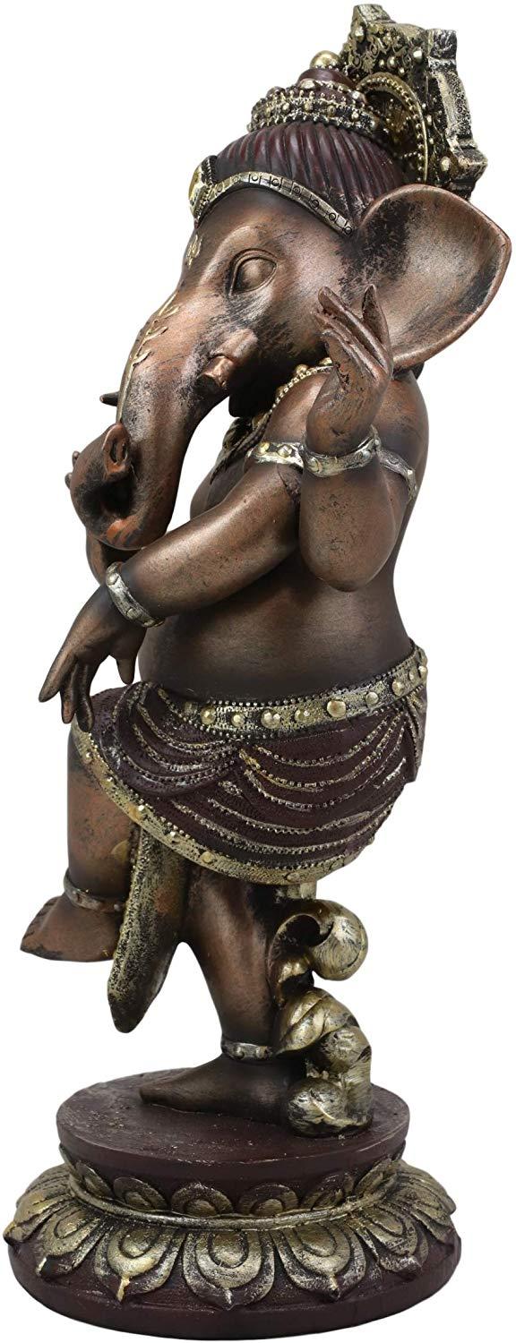 Ebros Gift Ebros 13" Tall Hindu Dancing Ganesha Chaturthi In One Legged Yoga Pose Statue