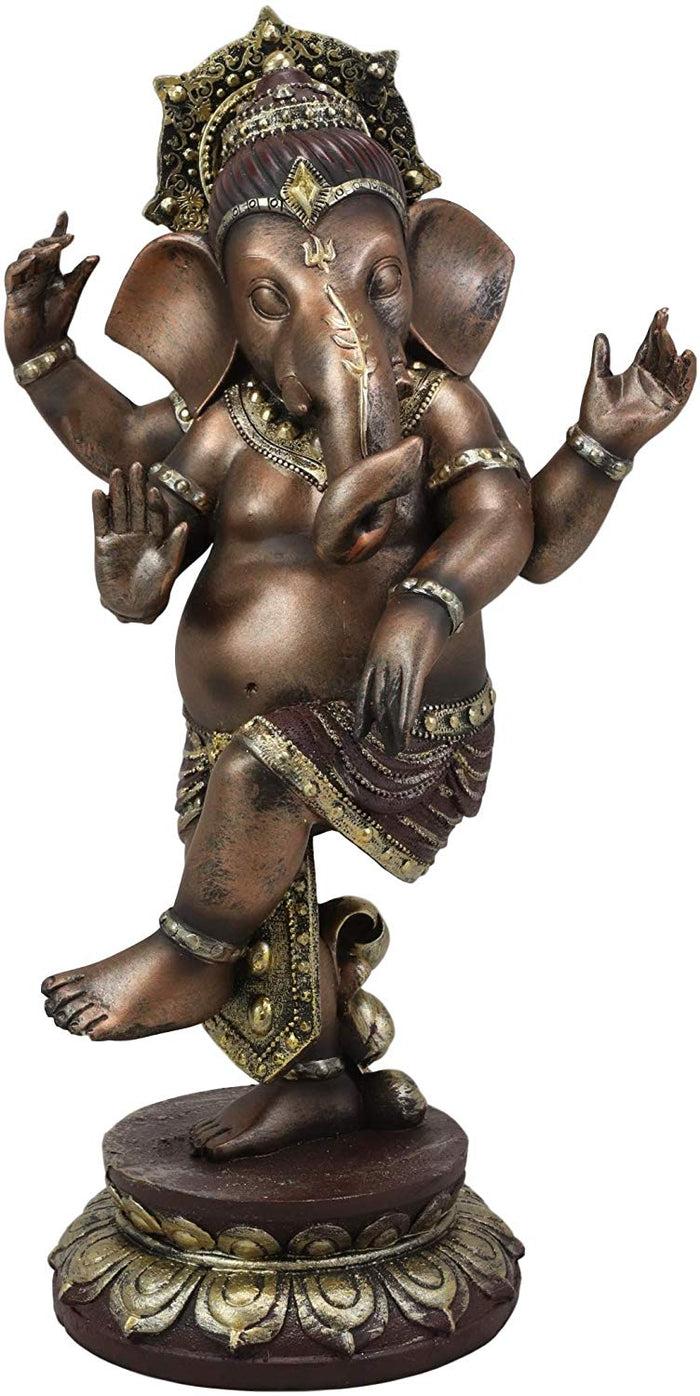 Ebros Gift Ebros 13" Tall Hindu Dancing Ganesha Chaturthi In One Legged Yoga Pose Statue