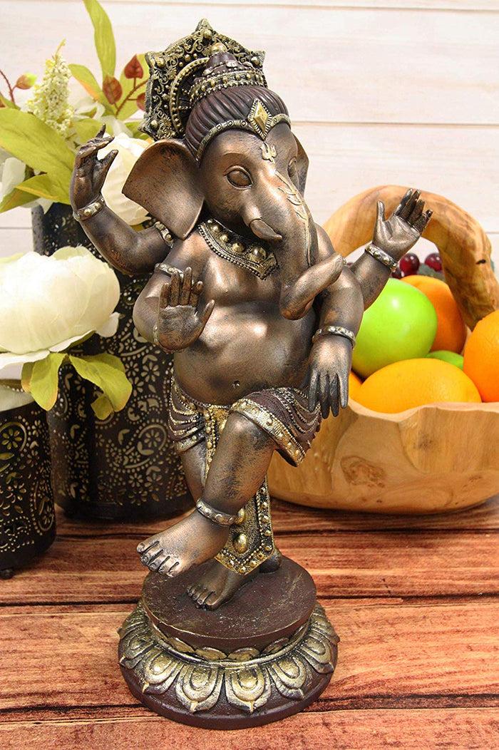 ebros gift Ebros 13" Tall Hindu Dancing Ganesha Chaturthi in One Legged Yoga Pose Statue