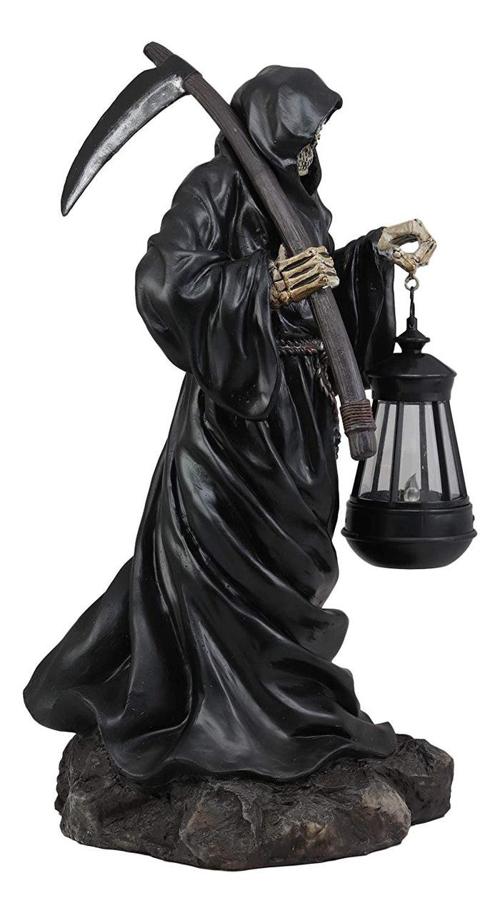 Ebros Gift Ebros 16.5"Tall Beacon Of The Styx Grim Reaper Solar Lantern LED Light Statue