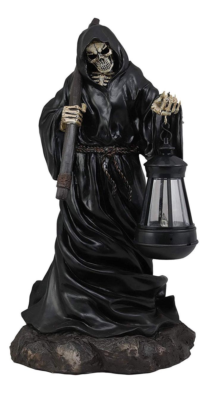 Ebros Gift Ebros 16.5"Tall Beacon Of The Styx Grim Reaper Solar Lantern LED Light Statue