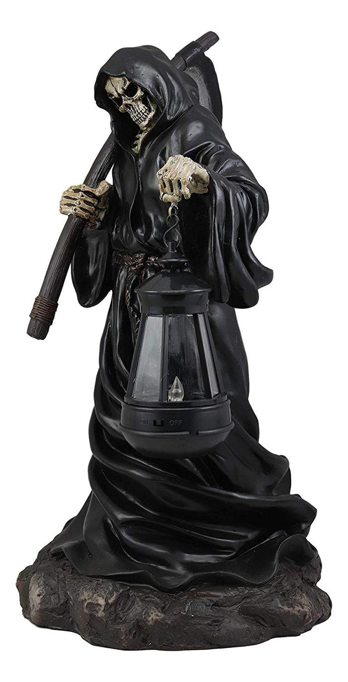 Ebros Gift Ebros 16.5"Tall Beacon Of The Styx Grim Reaper Solar Lantern LED Light Statue