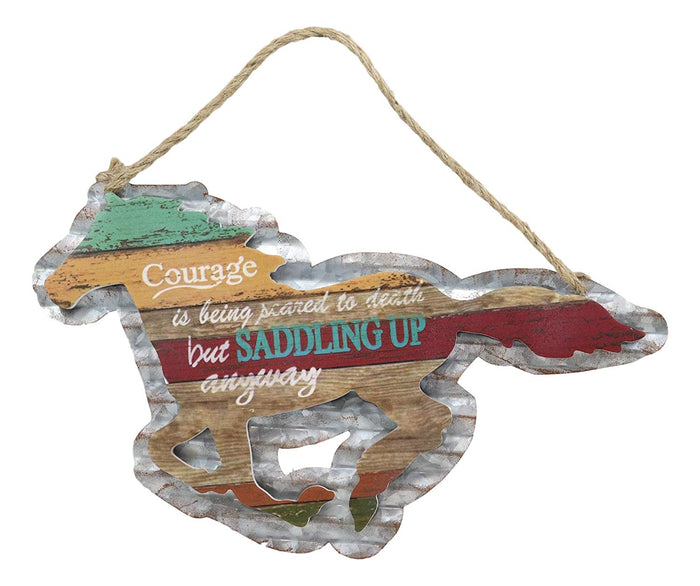 Ebros Gift Ebros 17" W Rustic Running Horse Inspirational Quote Hand Painted Wooden Sign