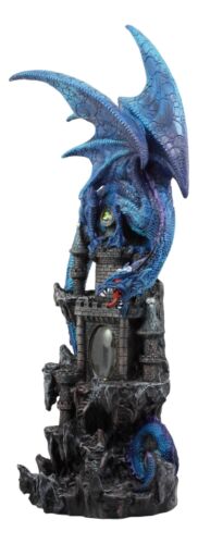 Ebros Gift Ebros 20"H Blue Waterfall Spyro Dragon On Castle Statue LED Night Light Figurine