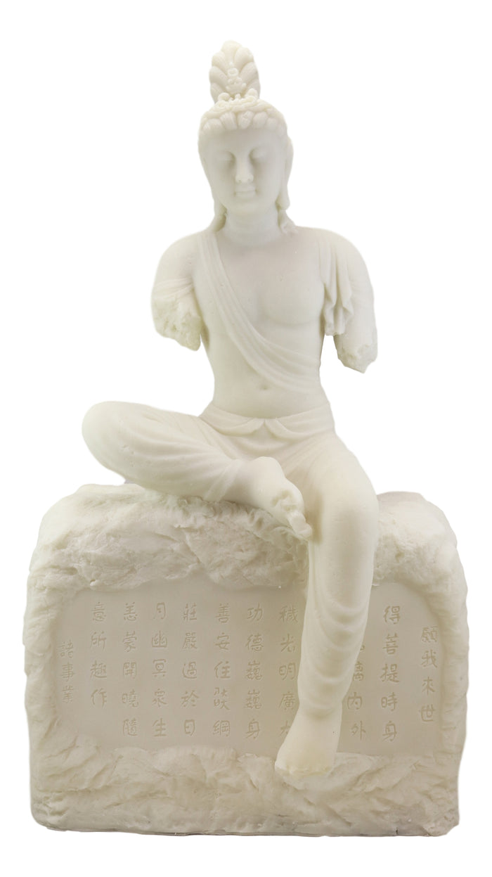 Ebros Gift Ebros 24"H Large Armless Goddess Of Compassion Kuan Yin Sitting On Mantra Rock Statue
