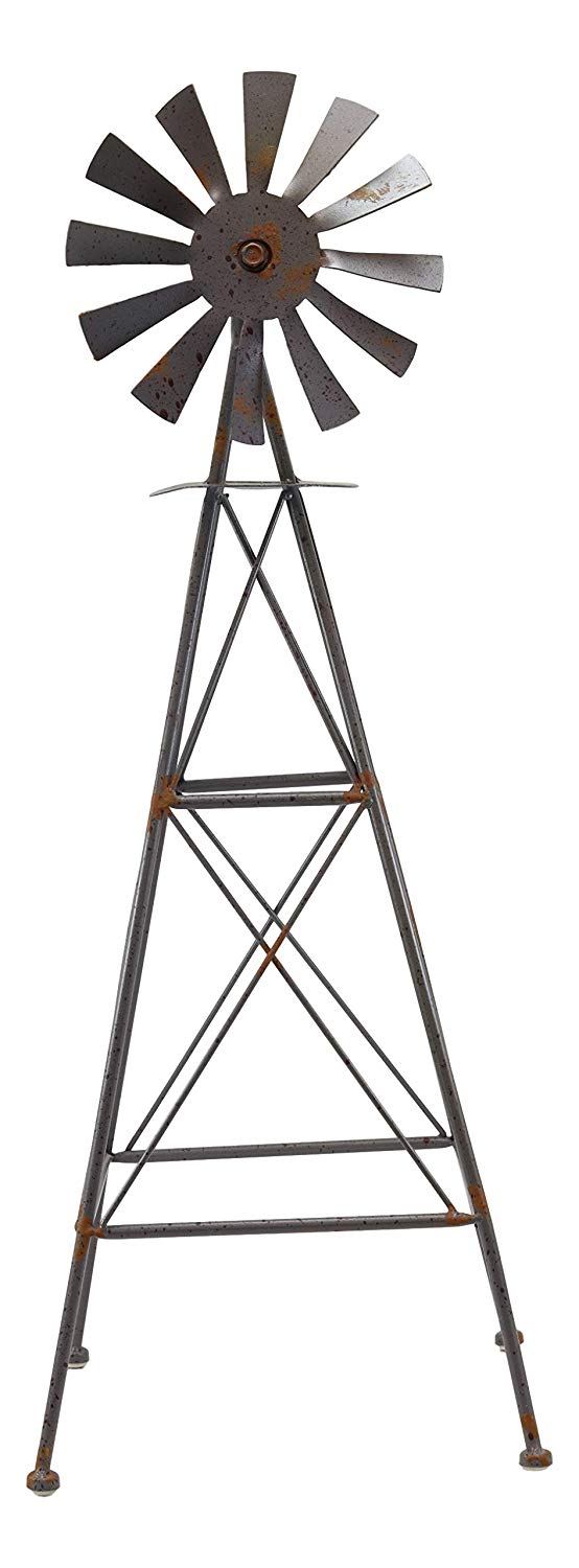 Ebros Gift Ebros 25.25" Tall Large Rustic Country Farm Agricultural Windmill Outpost Galvanized Metal Handcrafted Sculpture