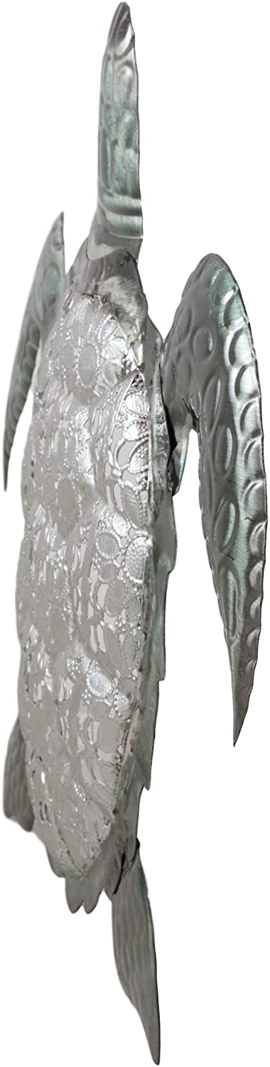 Ebros Gift Ebros 3 Piece Galvanized Metal Swimming Sea Turtles Hanging Wall Decor Plaques