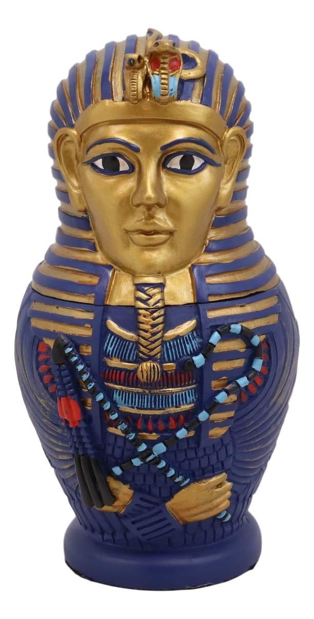 Ebros Gift Ebros 3 Piece Set Pharaoh King TUT Sarcophagus Coffins With Mummy Nesting Doll Matroyshka Figurines 6" Tall