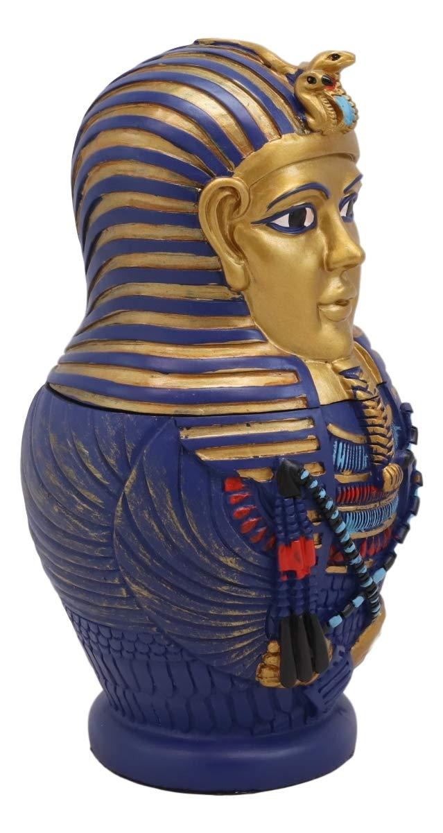 Ebros Gift Ebros 3 Piece Set Pharaoh King TUT Sarcophagus Coffins With Mummy Nesting Doll Matroyshka Figurines 6" Tall