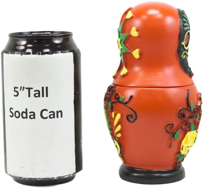 Ebros Gift Ebros 3 Piece Set Red Sugar Skulls Nesting Dolls Matroyshka Babushka Figurines