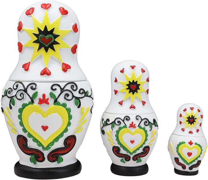 Ebros Gift Ebros 3 Piece Set Sugar Skulls Nesting Dolls Matroyshka Babushka Figurines 6" H