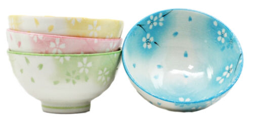 ebros gift Ebros 4.5"Dia Japanese Bright Colored Spring Cherry Blossoms Sakura Floral Bowl Set of 4