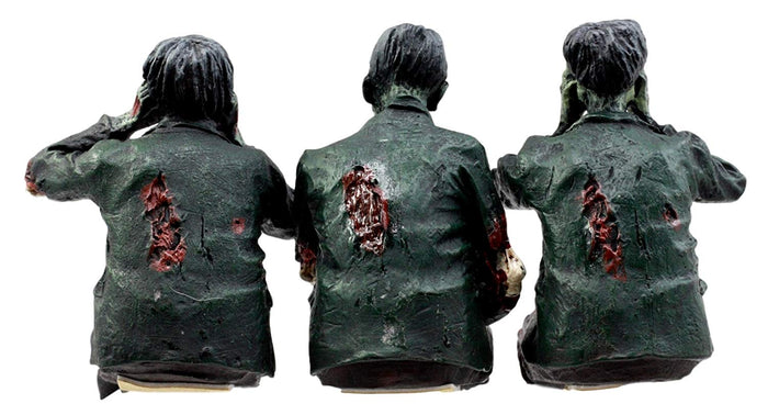 Ebros Gift Ebros 4"H Wise Walking Dead Zombie See Hear Speak No Evil Figurine Set Shelf Sitters