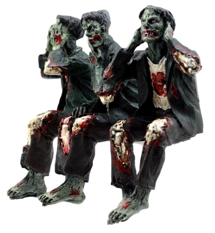 Ebros Gift Ebros 4"H Wise Walking Dead Zombie See Hear Speak No Evil Figurine Set Shelf Sitters