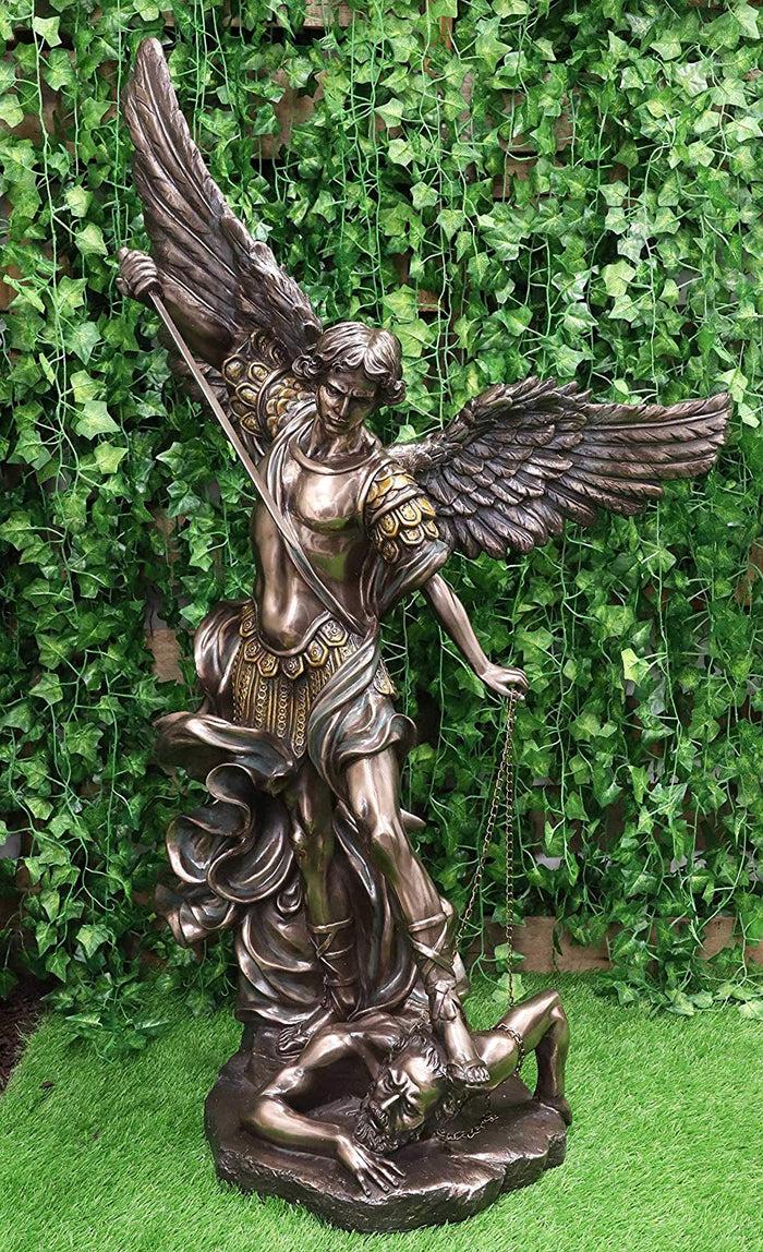Ebros Gift Ebros 45" Tall Grand Saint Michael The Archangel Slaying Satan Lucifer Statue