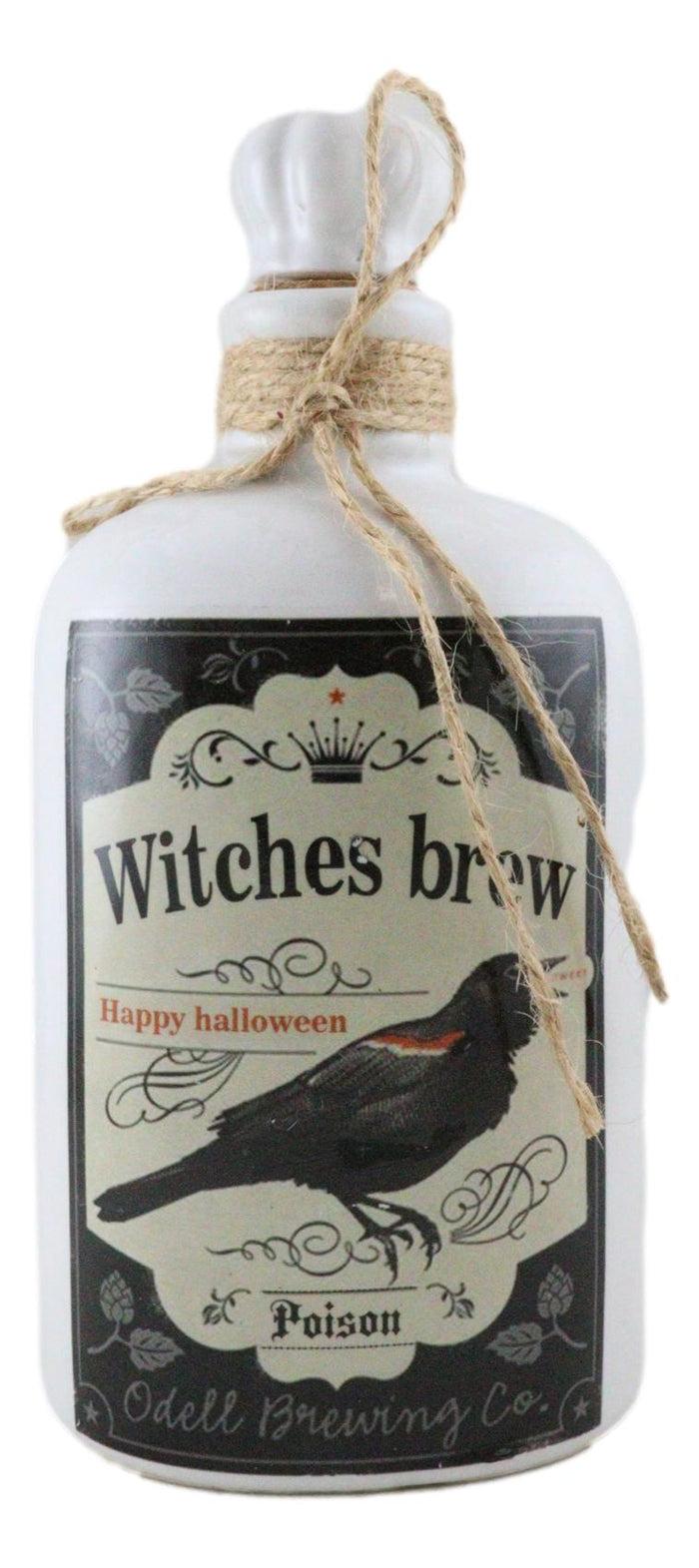 Ebros Gift Ebros 5.5"H Ceramic Mad Doctor Small Container W/ Cork Lid (Witches Brew Raven)