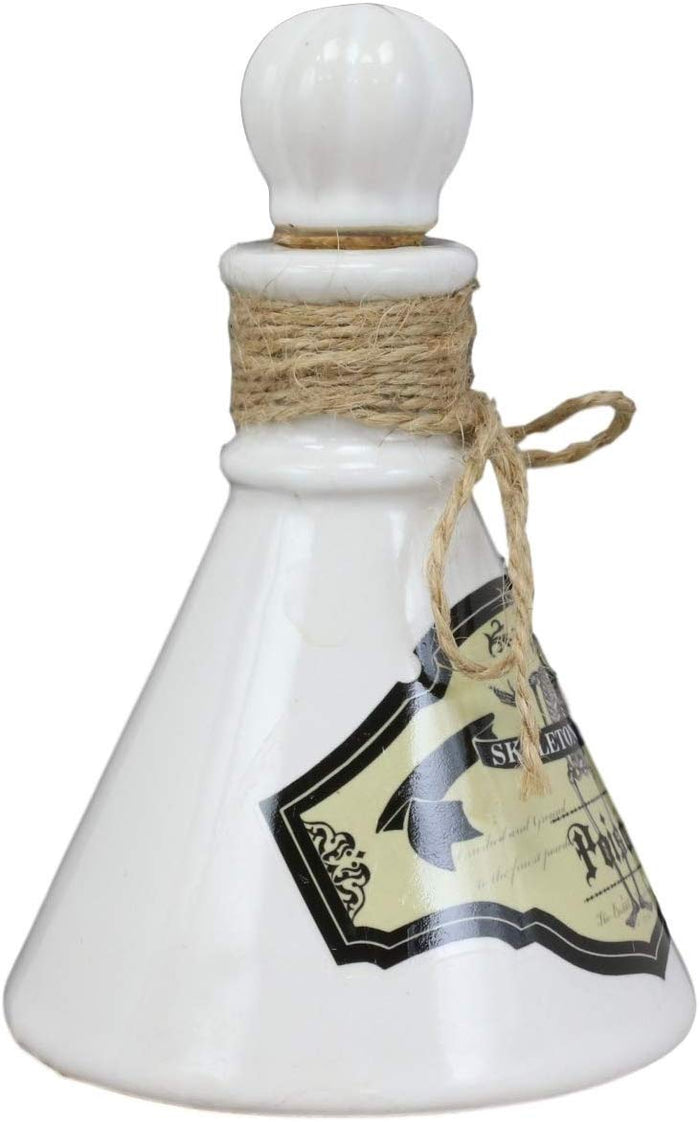 Ebros Gift Ebros 5.5"H Ceramic Mad Doctor Small Container With Cork Lid (Skeleton Dust)