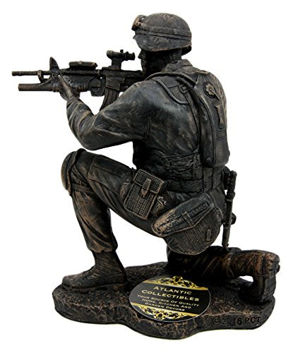Ebros Gift Ebros 5.5" Height Military American Soldier Aiming Rifle Figurine Patriot War Hero