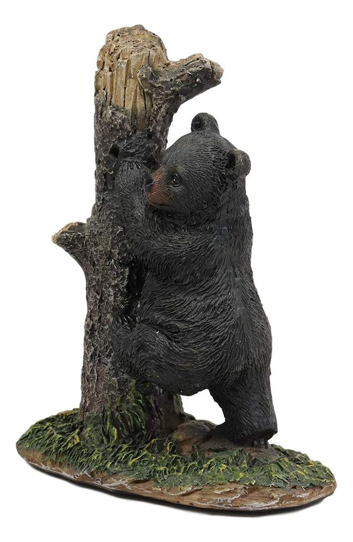 Ebros Gift Ebros 5.5" Tall Realistic Black Bear Climbing Tree Trunk Statue Rustic Wildlife