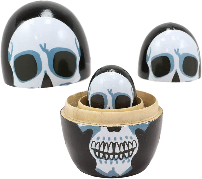 Ebros Gift Ebros 5 Piece Set Skull Face Skeleton Head Nesting Dolls Matroyshka Figurines