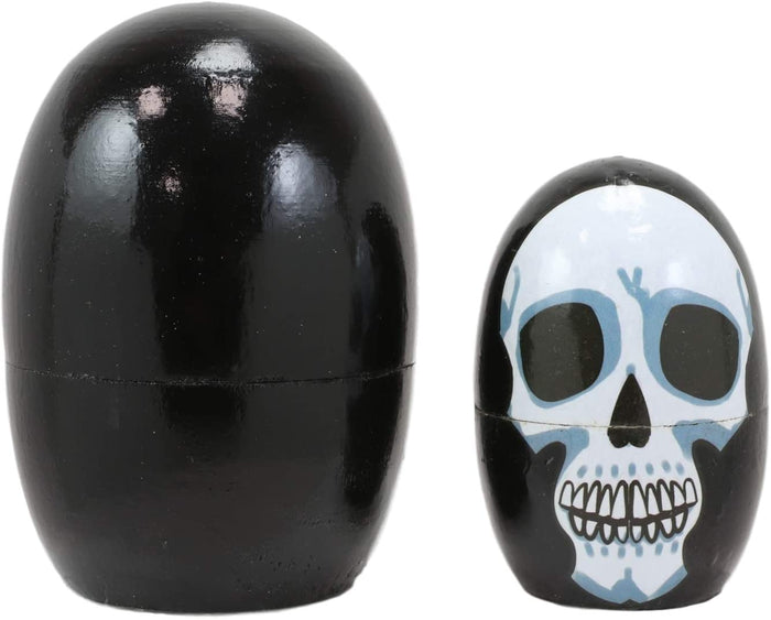 Ebros Gift Ebros 5 Piece Set Skull Face Skeleton Head Nesting Dolls Matroyshka Figurines