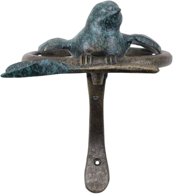 Ebros Gift Ebros 6.25" Tall Aluminum Dove Perching On Celtic Claddagh Ring Door Knocker