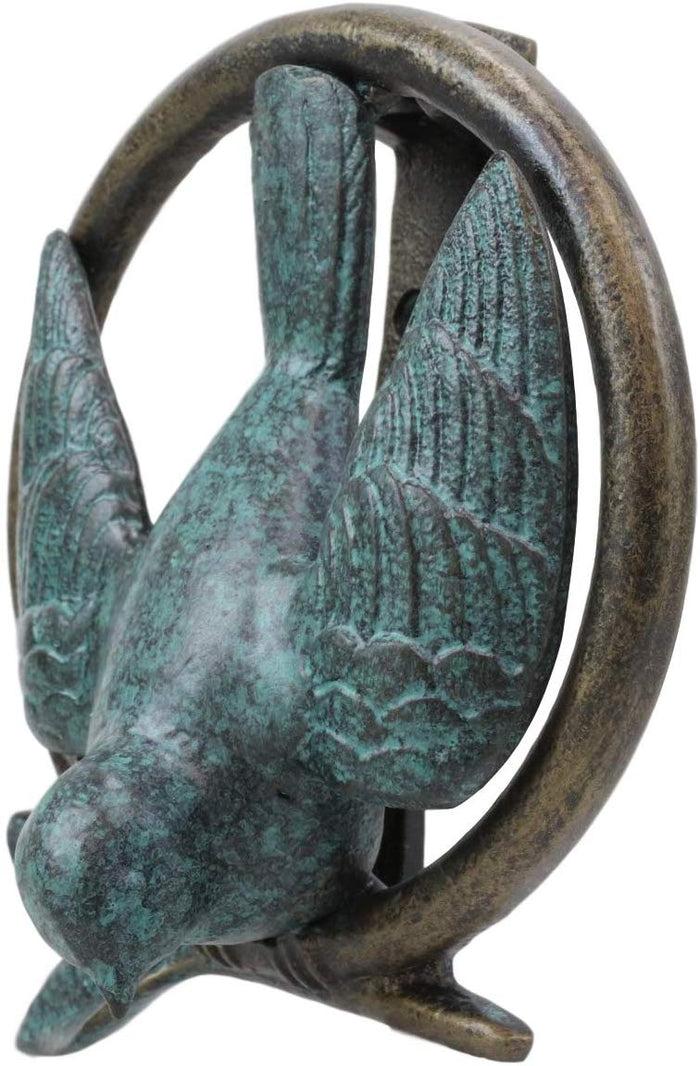Ebros Gift Ebros 6.25" Tall Aluminum Dove Perching On Celtic Claddagh Ring Door Knocker