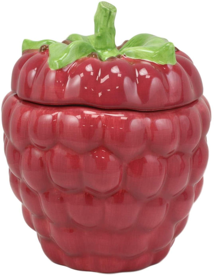 Ebros Gift Ebros 6"Diameter Red Raspberry Jam Condiments Container Jar With Lid & Spoon