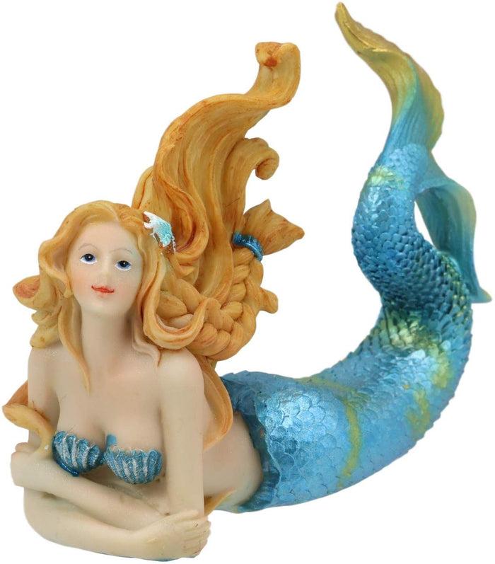 Ebros Gift Ebros 6"L Colorful Nautical Mermaid Mergirl Lying On Sea Floor And Daydreaming Statue