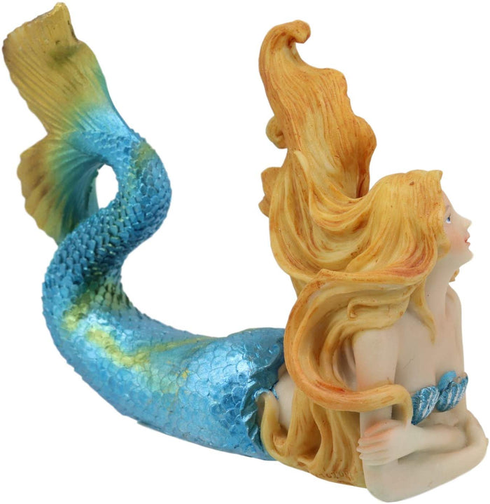 Ebros Gift Ebros 6"L Colorful Nautical Mermaid Mergirl Lying On Sea Floor And Daydreaming Statue