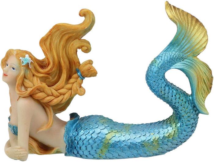 Ebros Gift Ebros 6"L Colorful Nautical Mermaid Mergirl Lying On Sea Floor And Daydreaming Statue