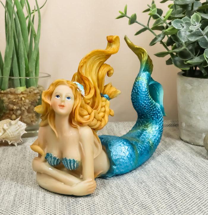 ebros gift Ebros 6"L Colorful Nautical Mermaid Mergirl Lying On Sea Floor And Daydreaming Statue