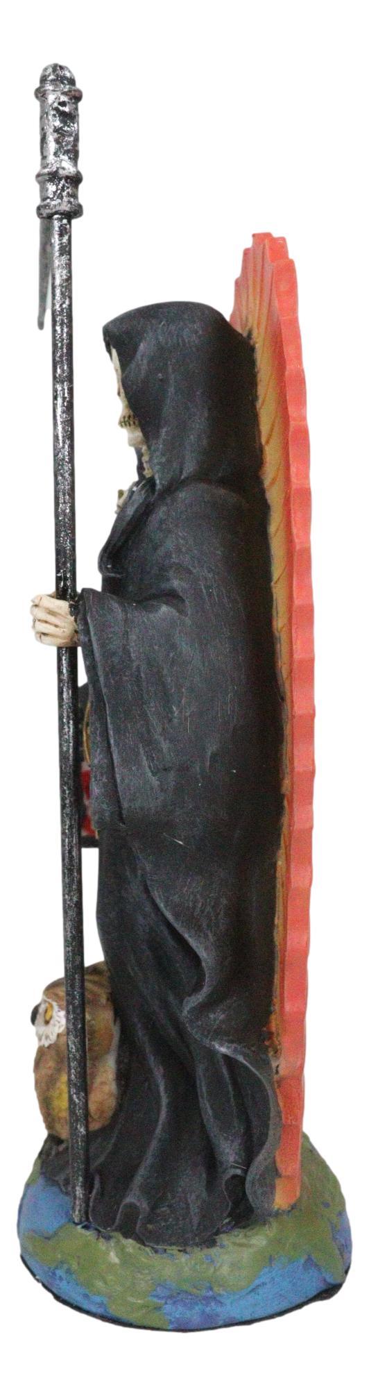 Ebros Gift Ebros 7.25"H Holy Death Santa Muerte With Scythe In Tunic Robe Figurine (Black)