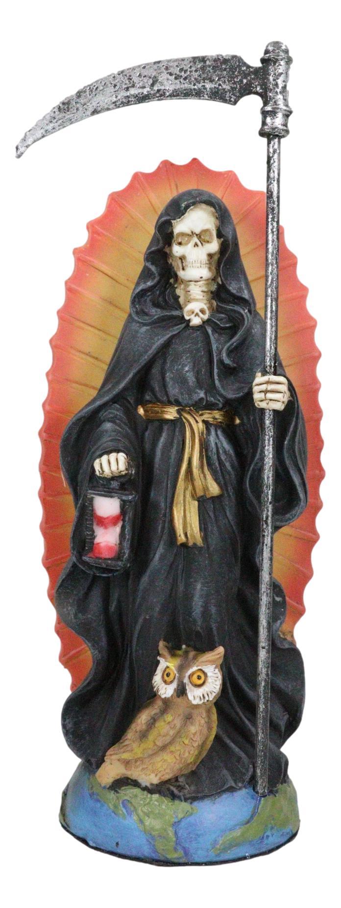 Ebros Gift Ebros 7.25"H Holy Death Santa Muerte With Scythe In Tunic Robe Figurine (Black)