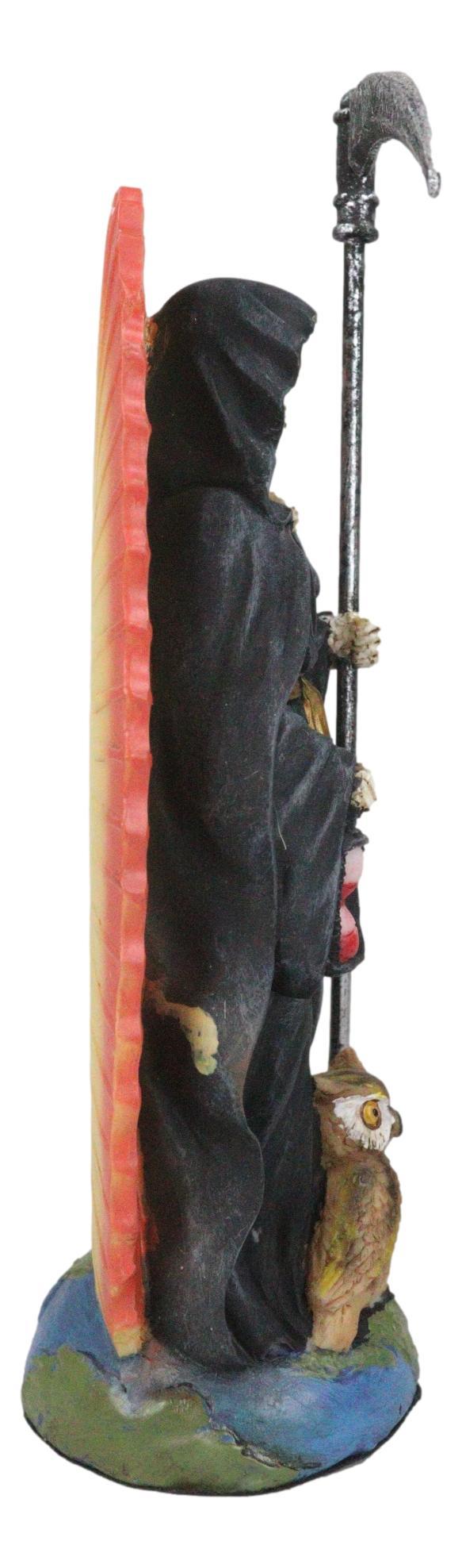 Ebros Gift Ebros 7.25"H Holy Death Santa Muerte With Scythe In Tunic Robe Figurine (Black)