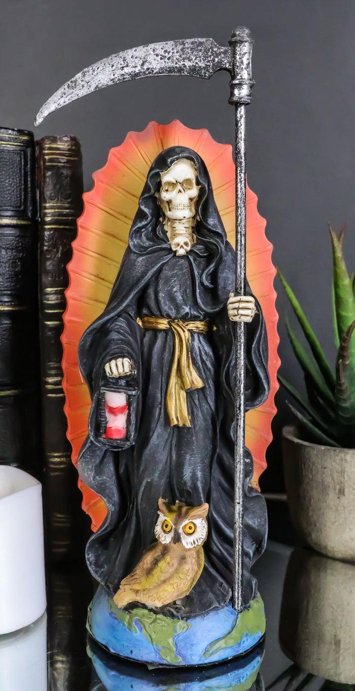 ebros gift Ebros 7.25"H Holy Death Santa Muerte With Scythe In Tunic Robe Figurine (Black)