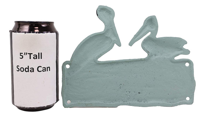 Ebros Gift Ebros 7.5"W Cast Iron Vintage Rustic Verdigris Pelican Birds Welcome Sign Wall Decor