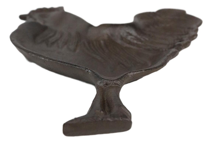 Ebros Gift Ebros 7.5"W Rustic Country Farm Rooster Chicken Cast Iron Jewelry Coins Keys Tray Dish