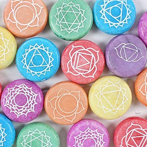 Ebros Gift Ebros 7 Chakra Meditation Stones - 42 Pieces Set With Pouches And Display Case