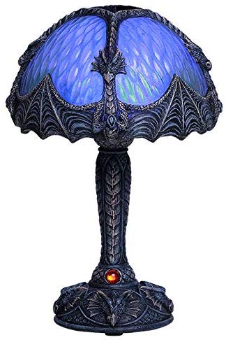 Ebros Gift Ebros 7"H Aurora Rune Dragon Figurine Lamp With Color Changing LED Night Light